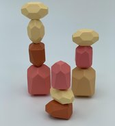 Houten bouwstenen | balanceer stenen Jindl pastelkleuren