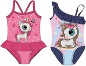 badpak meisjes-unicorn-bikini-zwempak meisjes eenhorn kleding-blauw-2-3jaar-valt klein