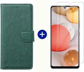 BixB Samsung A42 5G hoesje - Samsung Galaxy A42 5G screenprotector - BookCase Wallet - Groen