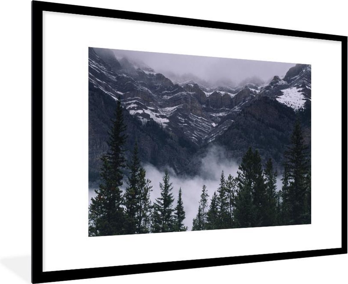 Fotolijst incl. Poster - Rocky Mountains eeuwige sneeuw - 90x60 cm - Posterlijst - Kerstmis Decoratie - Kerstversiering - Kerstdecoratie Woonkamer - Kerstversiering - Kerstdecoratie voor binnen - Kerstmis