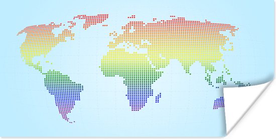 inflatie Vervolg module Wereldkaart Muur - Moderne wereldkaart LGBTQ - 40x20 cm - Poster | bol.com