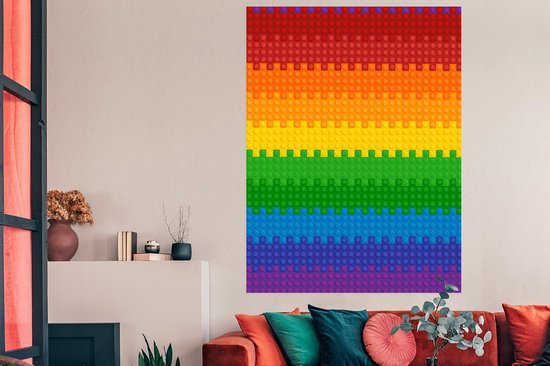 Plancher Lego aux couleurs de l'arc-en-ciel 120x160 cm XXL / Groot format!