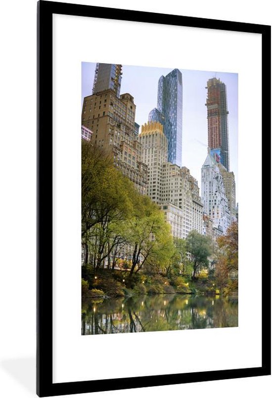 Fotolijst incl. Poster - Central Park - New York - Architectuur - 60x90 cm - Posterlijst