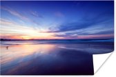 Affiche coucher de soleil aux couleurs calmes sur la plage papier 60x40 cm - Tirage photo sur Poster (décoration murale salon / chambre) / Poster Paysages