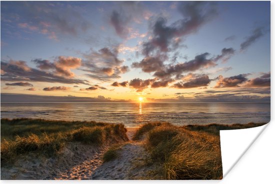 Affiche colorée coucher de soleil sur les dunes calmes papier 60x40 cm -  Tirage photo... | bol