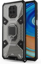 Voor Xiaomi Redmi Note 9 Pro Max Space PC + TPU-ringhouder beschermhoes (zilver)