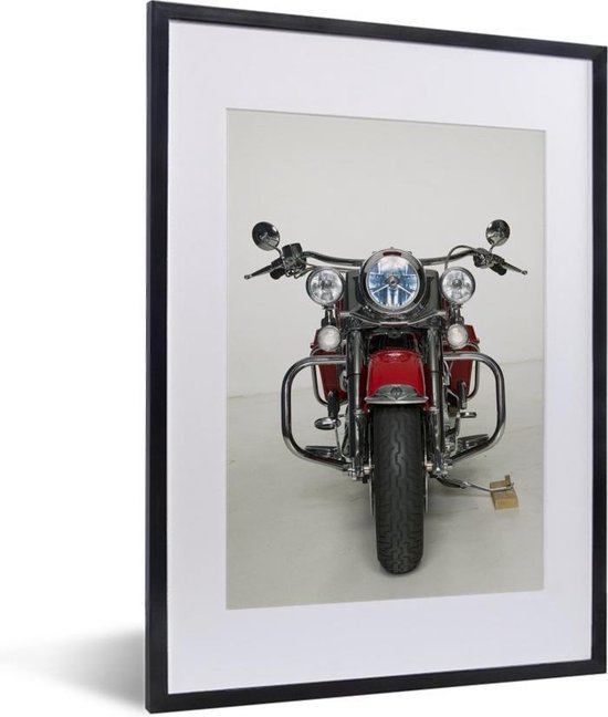 Fotolijst incl. Poster - Rode motorfiets op een witte achtergrond - 30x40 cm - Posterlijst