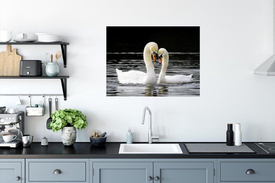 Câlin deux cygnes 80x60 cm