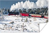 Poster Une locomotive à vapeur dans la neige 90x60 cm - Tirage photo sur Poster (décoration murale salon / chambre)