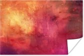Oeuvre abstraite réalisée à l'aquarelle avec des couleurs orange et rouge foncé 30x20 cm - petite