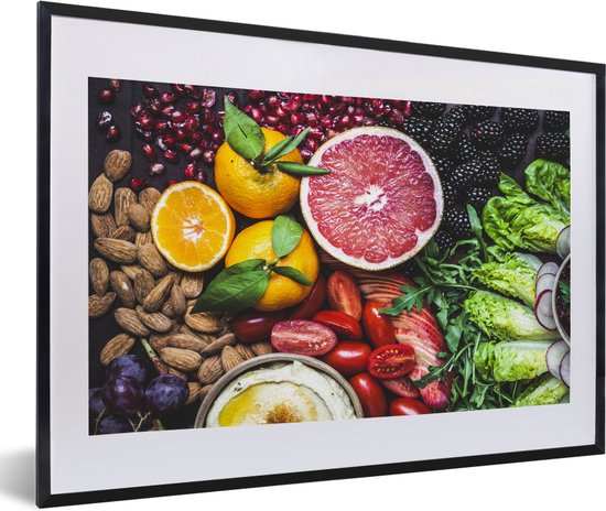 Fotolijst incl. Poster - Groente - Fruit - Kleuren - 60x40 cm - Posterlijst