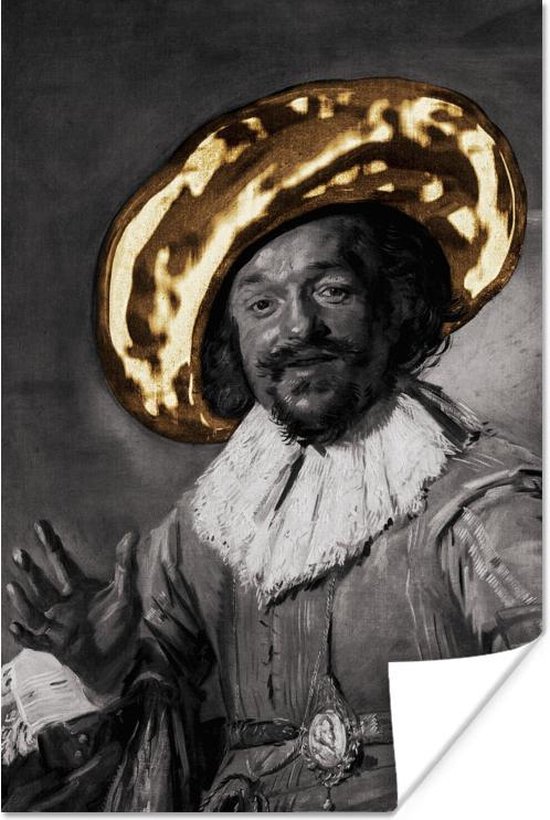 Poster De vrolijke drinker - Frans Hals - Goud - 40x60 cm
