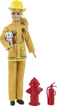 Barbie Tienerpop Brandweer Junior 30 Cm Geel 4-delig
