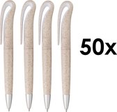 Pen Duurzaam (Tarwestro) stevig robuust per 50 stuks verpakt in Bruin  / Wit