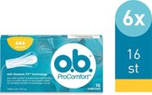 Voordeelverpakking OB ProComfort Tampons Normaal 6 x 16 Stuks