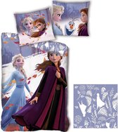 Disney Frozen ll - dekbedovertrek eenpersoons - 140x200cm - kussensloop 63x63cm 100% Polyester