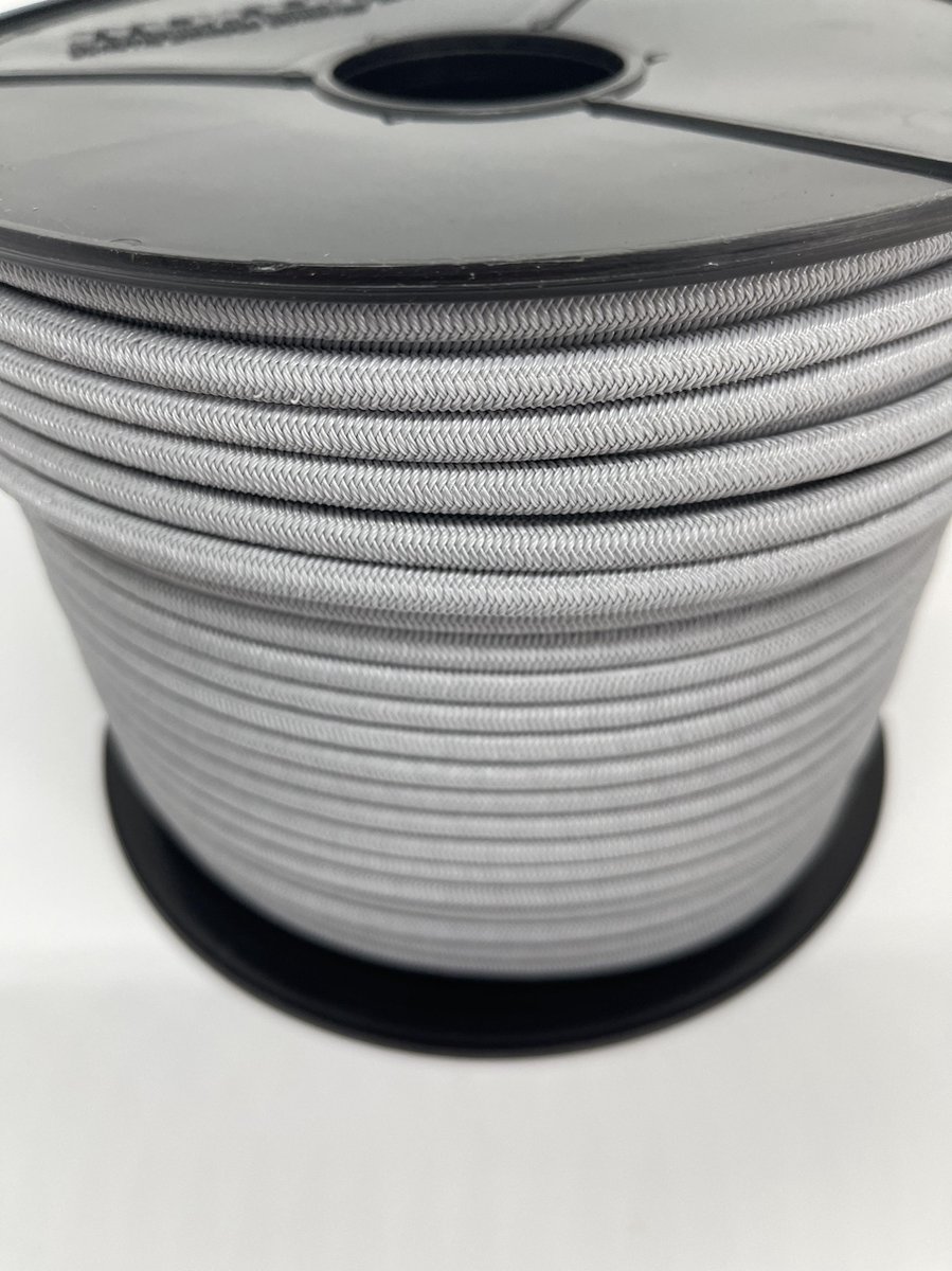 5 meter 6mm Grijs- Koord elastiek-Elastisch touw-Elastiek-Spanrubber-Bootzeil-Dekzeil elastiek-Dekzeil.