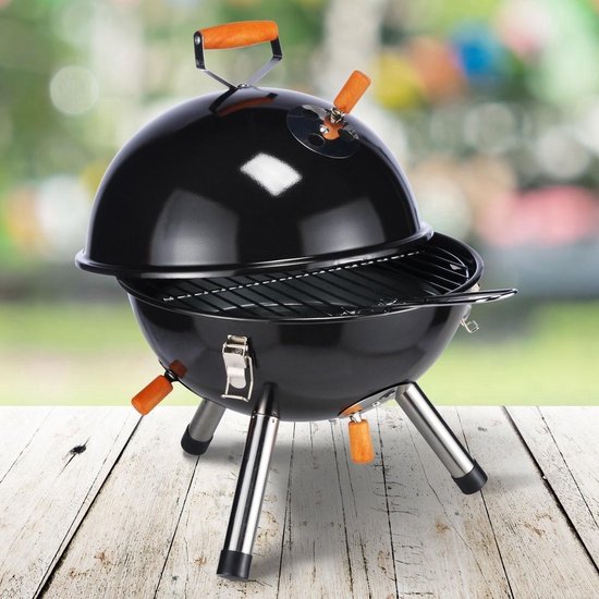 Mini BBQ charbon de bois sur pieds rond Ø45 cm, coloris noir, barbecue, barbecue  charbon | bol