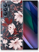 Silicone Back Case OPPO Find X3 Neo GSM Hoesje Watercolor Flowers