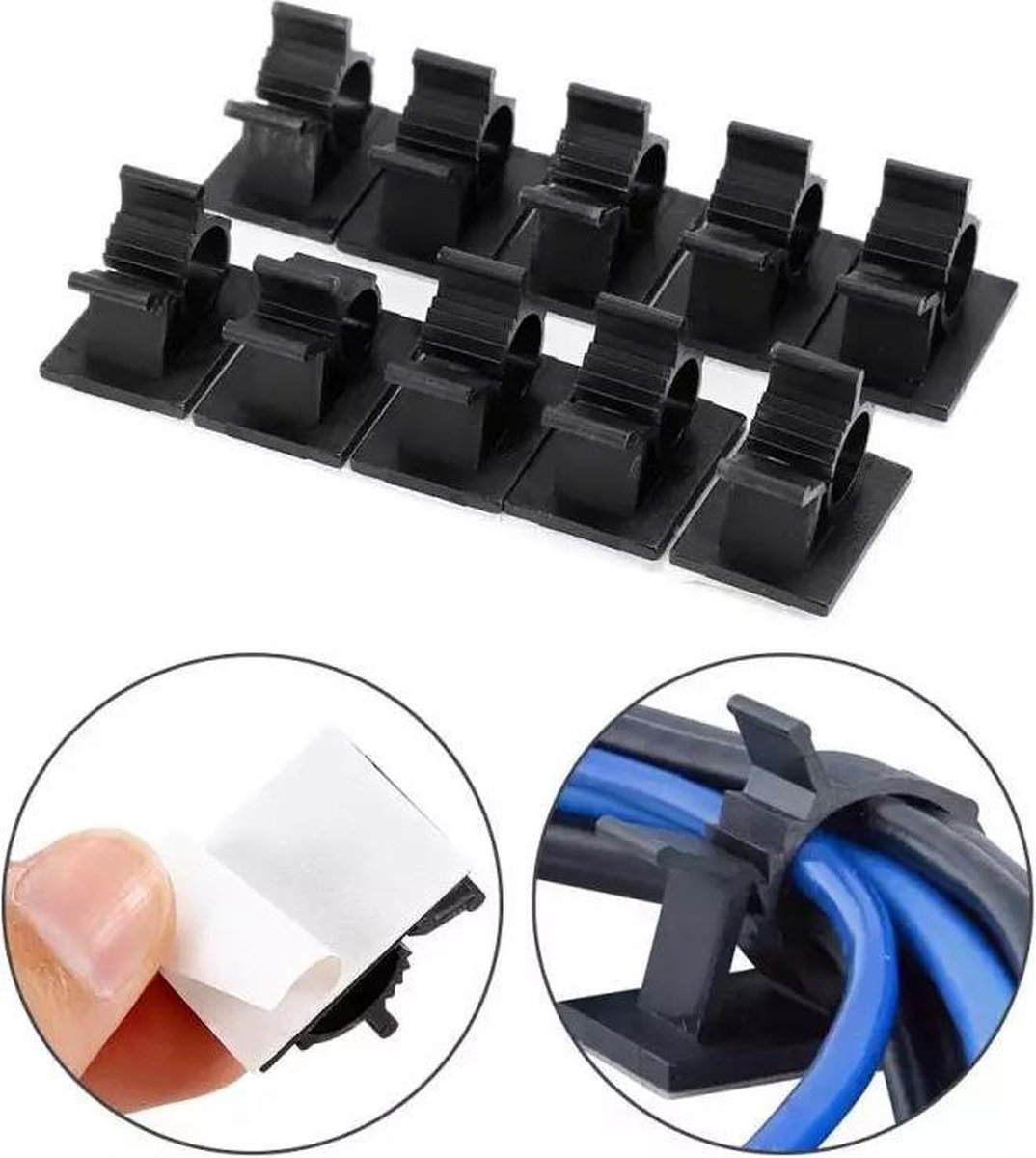 Kabelclip zelfklevend 5 kabelklemmen voor kabels tot 10mm