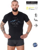 Brubeck Outdoor Wool Pro Wandelshirt Heren - AirBalance T-Shirt met Merinowol - Zwart M
