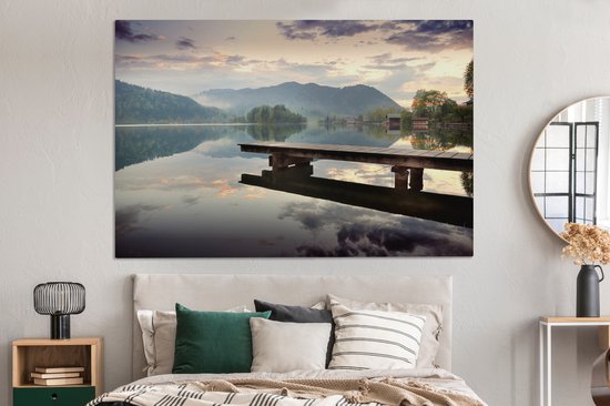 Une belle vue sur la toile de la jetée 180x120 cm - Tirage photo sur toile (Décoration murale salon / chambre) XXL / Groot format!