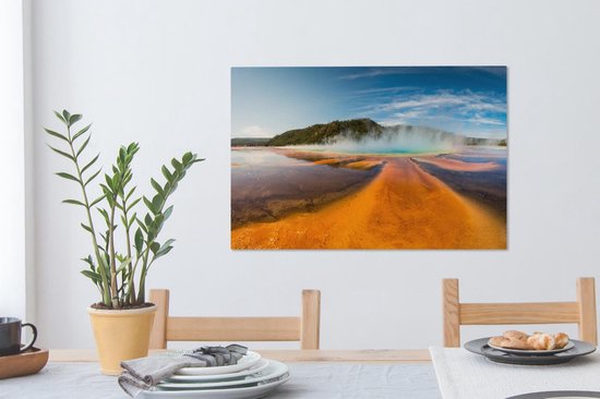 Un geyser torride dans le parc national de Yellowstone toile 90x60 cm - Tirage photo sur toile (Décoration murale salon / chambre)