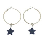 Oorbellen - Blauwe ster hangertjes - Oorringen