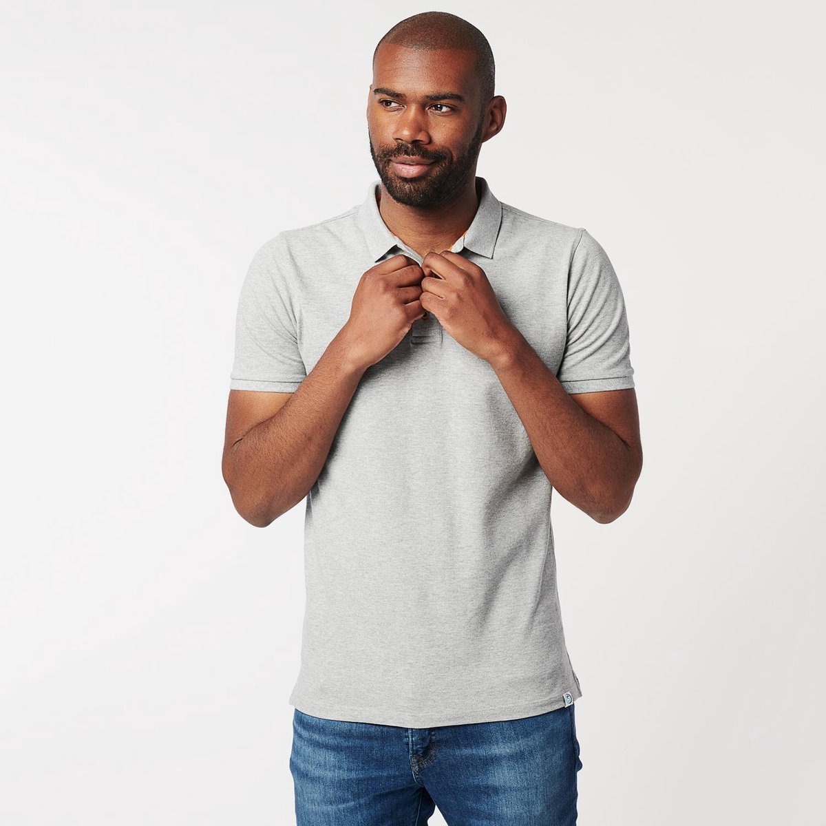 SKOT Polo Duurzaam Grey Melange - Grijs - Slim Fit - Maat M