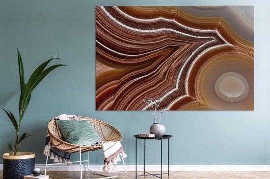 Tableau sur toile Gros plan d'une agate en couches - 150x100 cm - Décoration murale