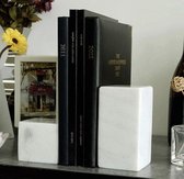 Marmeren Boekensteun Wit Handgemaakt Italiaans Marmer Set van 2– Boeken Steun Marmer Decoratieve Accessoires - Boeksteun Boeken - LuxuryQuarry®