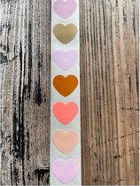 Sluitsticker - Sluitzegel - Rose / Goud / Lila / Mauve / Cognac - hart - harten - hartjes - 6 assorti | 40 stuks | Trouwkaart - Geboortekaart | Envelop stickers | Cadeau - Cadeauzakje - Traktatie | Leuk  verpakt | Huwelijk - Babyshower - Kraamfeest