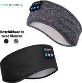 NuriGoods Slaap Koptelefoon - Slaapmasker Vrouwen/Mannen - 3 in 1 Bluetooth-Hoofdband - Hardloop Zweetband - Extra Zacht - One Size – Zwart