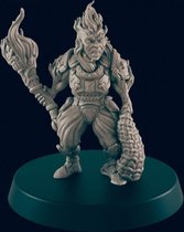 3D Printed Miniature - Azer Female - Dungeons & Dragons - Beasts and Baddies KS