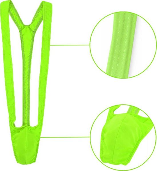 Borat Mankini - Heren String - Verkleedkleren Volwassenen - Willy Warmer - Groen
