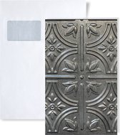 1 PROEFMONSTER S-705216 Profhome 3D Empire Crosshatch BACKSPLASH Collection Wandpaneel STAAL in ongeveer A4-formaat