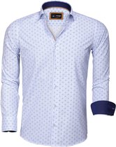 Overhemd Lange Mouw 85282 White Blue