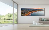 KEK Original - Special - Barcelona Panorama - wanddecoratie - 300 x 100 cm - muurdecoratie - Plexiglas 5mm - Acrylglas - Schilderij