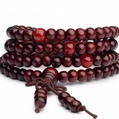 Armband- Gebedssnoer-Boeddhistische -Boeddha -Meditatie -kralen-roodbruin- hout-Charme Bijoux