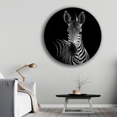 KEK Original - Dieren Zebra - wanddecoratie - 100 cm diameter - muurdecoratie - Plexiglas 5mm - Acrylglas - Schilderij - Zwart/Wit - Muurcircel