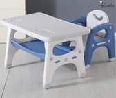 Setje tafel met 2 stoelen Blauw - Binnen - Buiten - Picknick - Bureau - Keuken