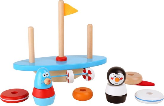 Thumbnail van een extra afbeelding van het spel Zuid pool puzzel en balans spel! - pinguïn en vrienden - Hout speelgoed vanaf 1 jaar