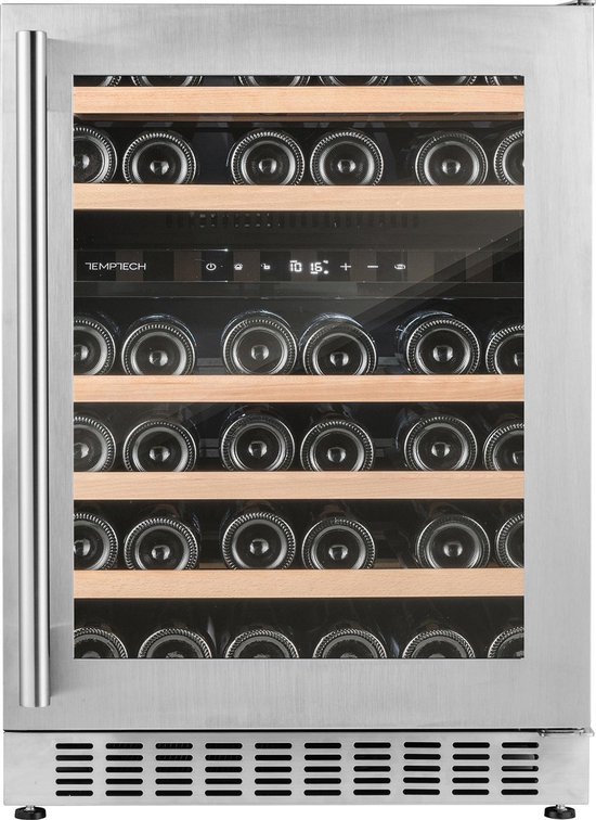 Temptech OX60DX wijnkoelkast - 46 flessen - 2 zones -zilver