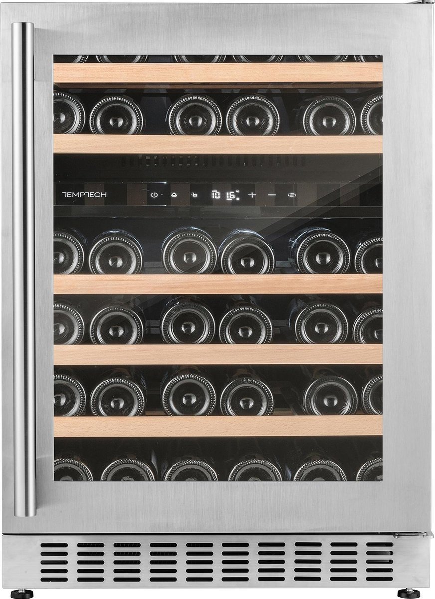 Temptech OX60DX wijnkoelkast - 46 flessen - 2 zones -zilver