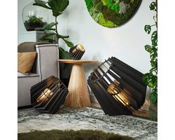 Van Tjalle en Jasper | Mini-spot tafellamp - Black | Bouw pakket | MDF (hout) | Zwart | E14 fitting | Laser gesneden | Sfeer licht | schemerlamp | Dutch Design