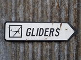 Retro wegwijzer 'Gliders' 60cm | Nieuw oud bord | Vintage stijl