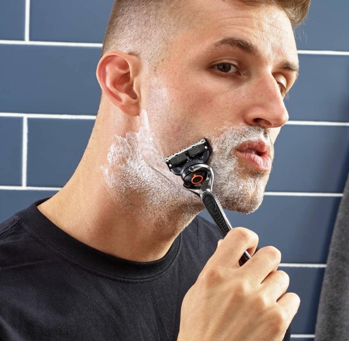 Gillette Proglide scheermesjes verpakking, 4 stuks. Blauwe en groene mesjes.