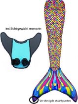 Zeemeerminstaart set Marine Mermaid |maat 116/122 |Met bikiniset en zware kwaliteit neopreen monovin
