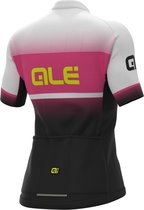 Ale Donna SS Jersey Solid Blend - Zwart-Fluo Roze - XXL - Valt klein