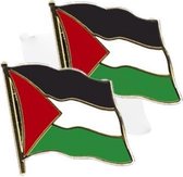 Set van 2x stuks pin Vlag Palestina 20 mm - Landen thema artikelen